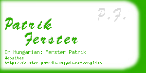 patrik ferster business card